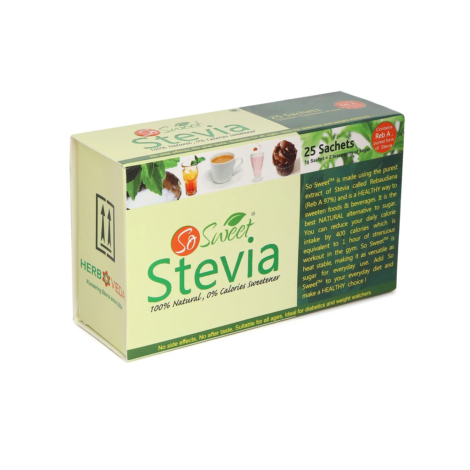 Стевиозидный сахар без нулевых калорий, травяной листовой порошок