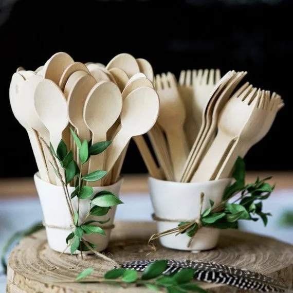 Wholesale OEM Custom Logo High Quality Cheap Price DISPOSABLE WOODEN CUTLERY UTENSILS Made In Viet Nam