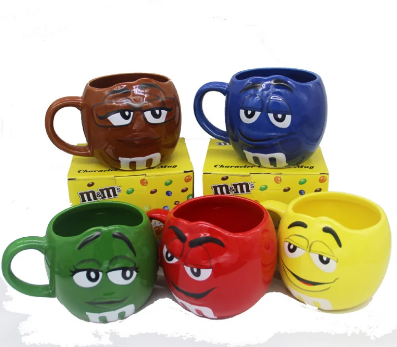 m & m.s milk chocolate beans expression design milk ceramic mug  cute coffee mugs for girls multicolored