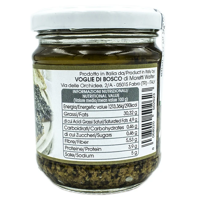 Special Italian Product 65 % Summer Black Truffle Cream 170 g with Extra Virgin Olive Oil for Pasta and Top Bread Canned Food