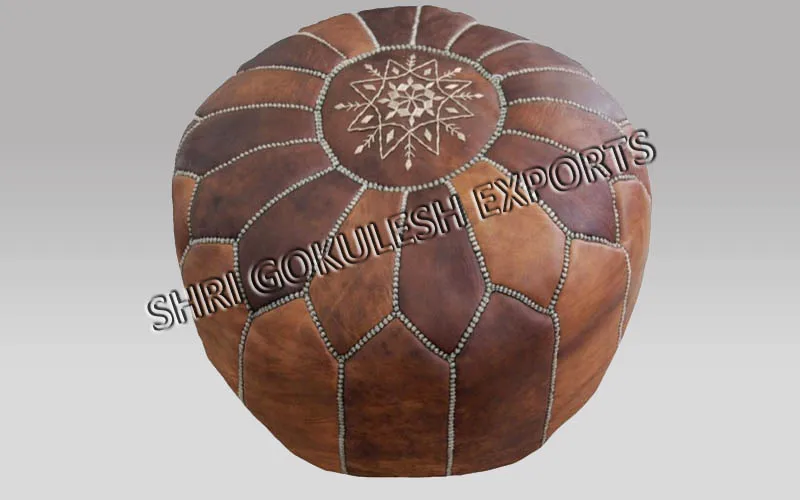 Wholesale Indoor Outdoor Modern Style Leather Poufs Seating Ottoman Square Shape Home Decorations