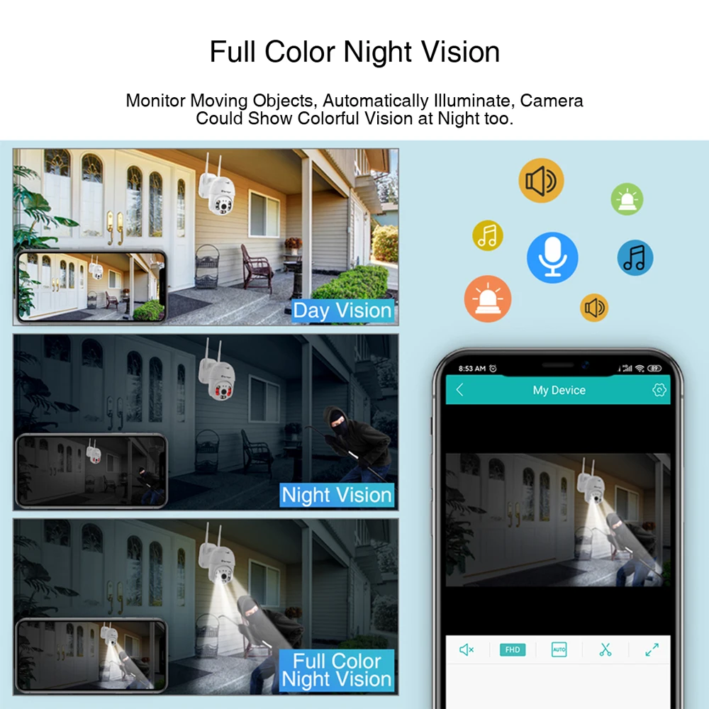 5MP Outdoor CCTV Icsee Camera 5MP Wireless Security Ip Wifi CCTV Monitor Ptz Camera