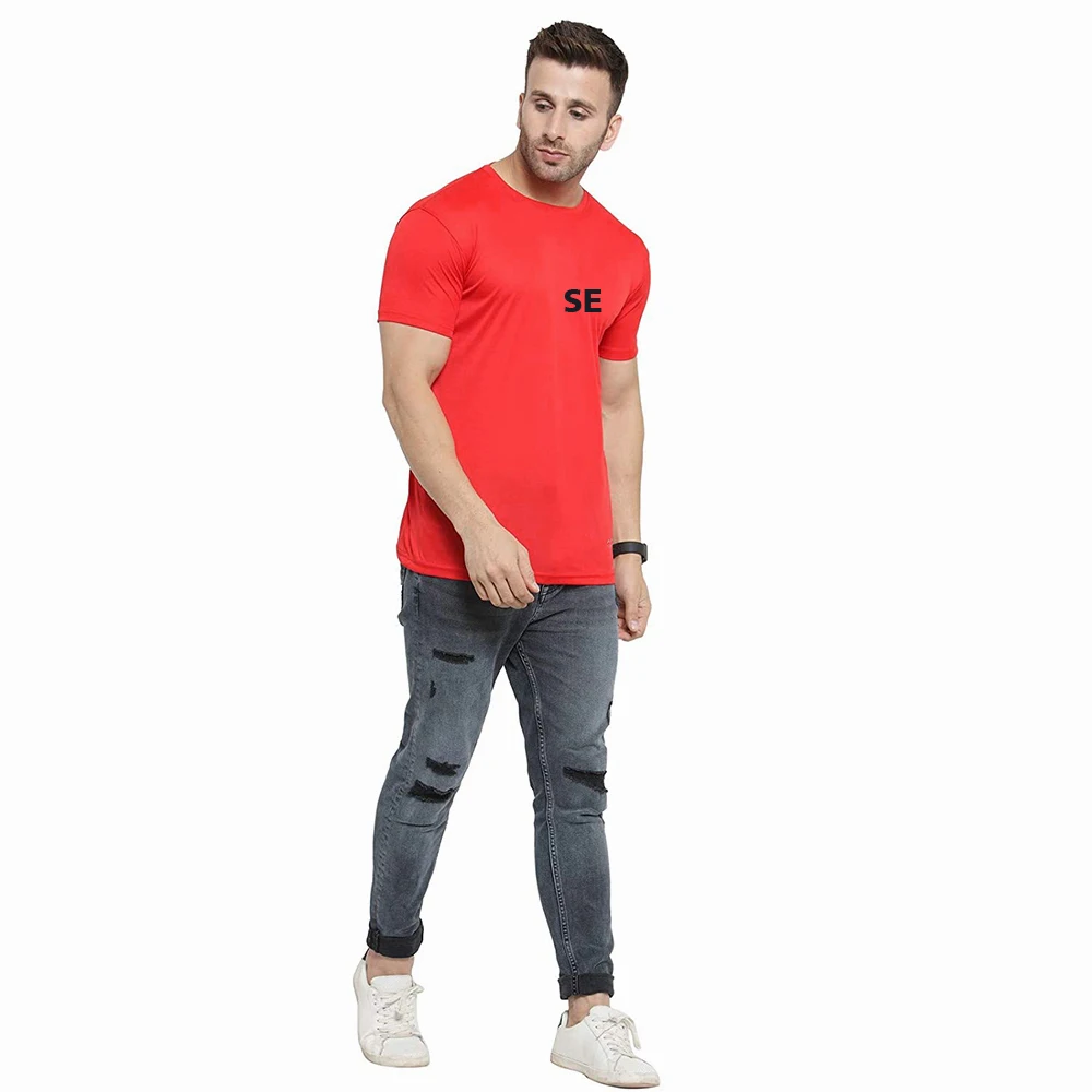Wholesale High Quality Short Sleeve Summer T Shirt For Men Printing Mans T shirts Slimfit Mens Black T shirt