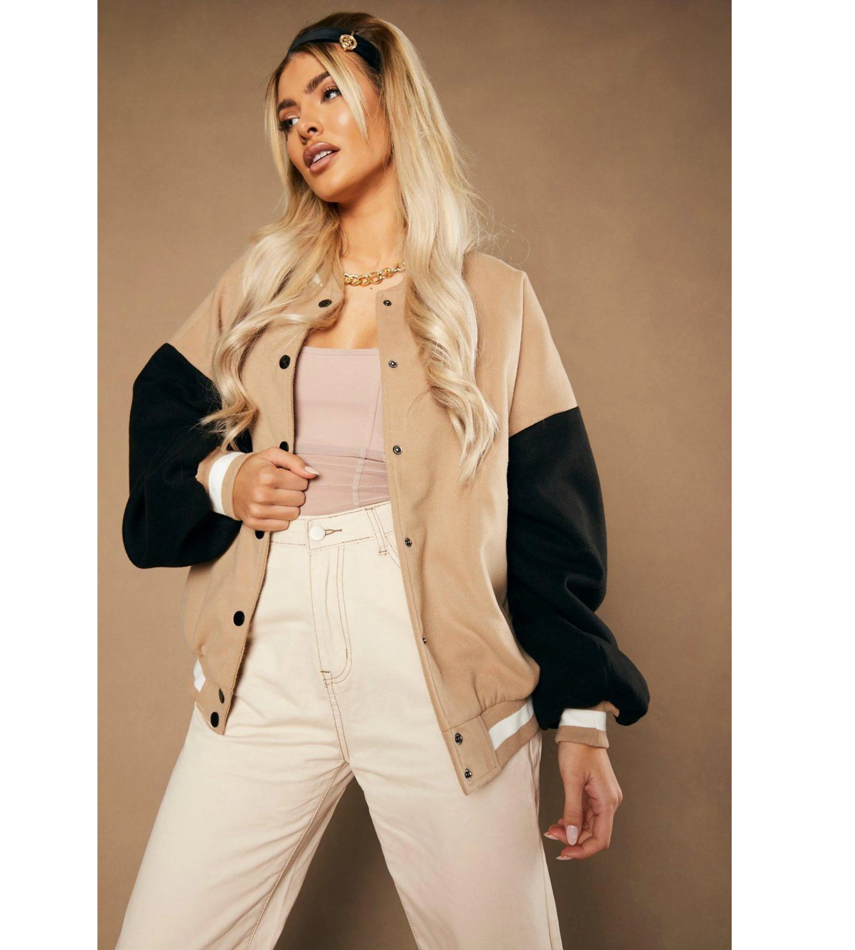 Custom plus size fancy rhinestone baseball varsity jacket casual light weight pink letterman ladies jacket , wool jacket work