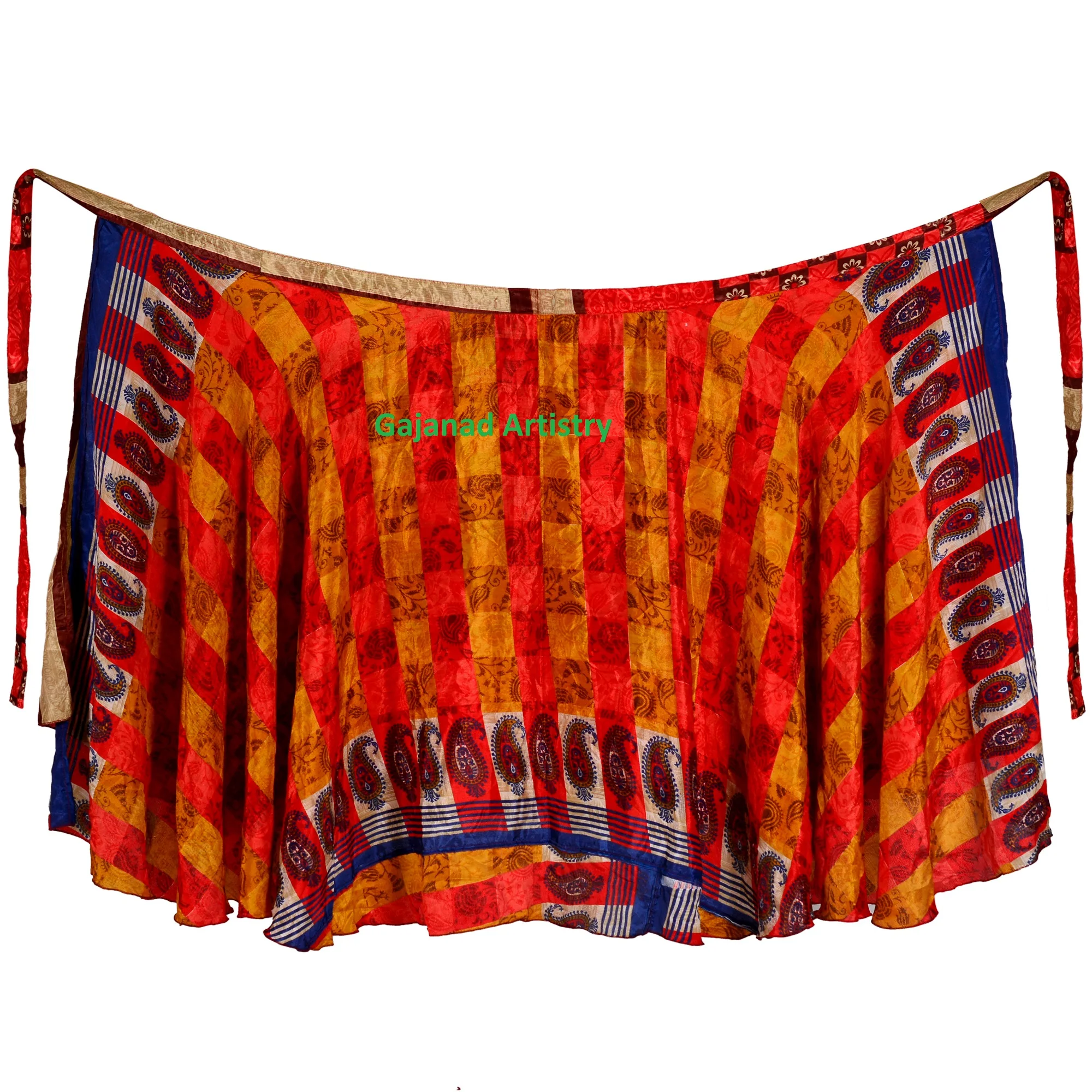 Indian Silk Long Skirts Boho Hippie Long Skirt Double Layer Magic Wrap Reversible Long Vintage Silk Sari Long Wrap Skirts