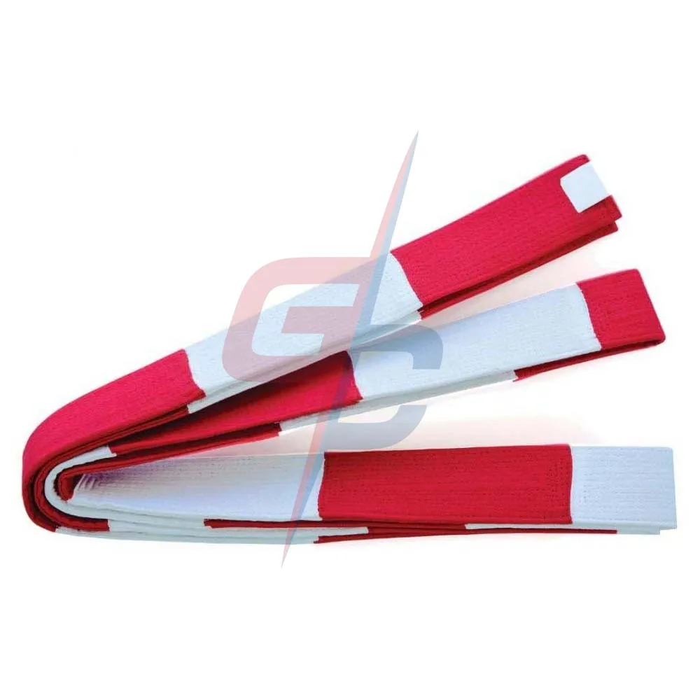 Wholesale Brazilian Jiu Jitsu 100% Cotton Martial Arts Instructors Grading Dan Block Belt - Red White