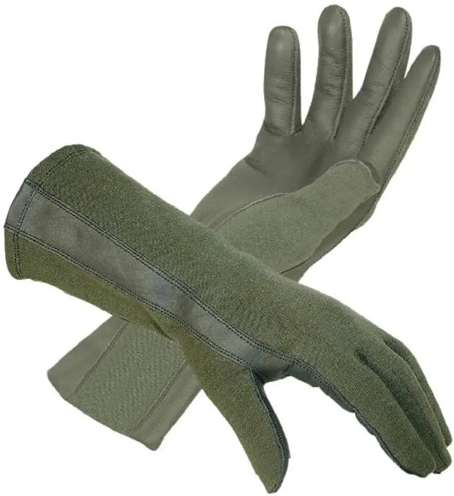 Original Nomex Pilot Flight Glove Long Cuff Compatible Sheepskin Leather Gloves from Pakistan
