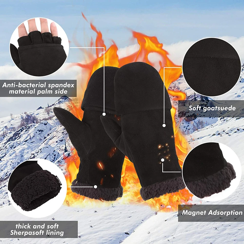 Best Design Cold Weather Fishing Mittens and Fingerless Gloves with 3M Thinsulate With Custom Logo
