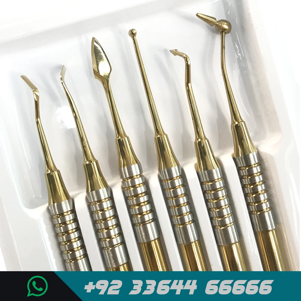 Набор инструментов для чистки зубов комплект из 6 композитных нержавеющей стали наполнение зубами цвет золото