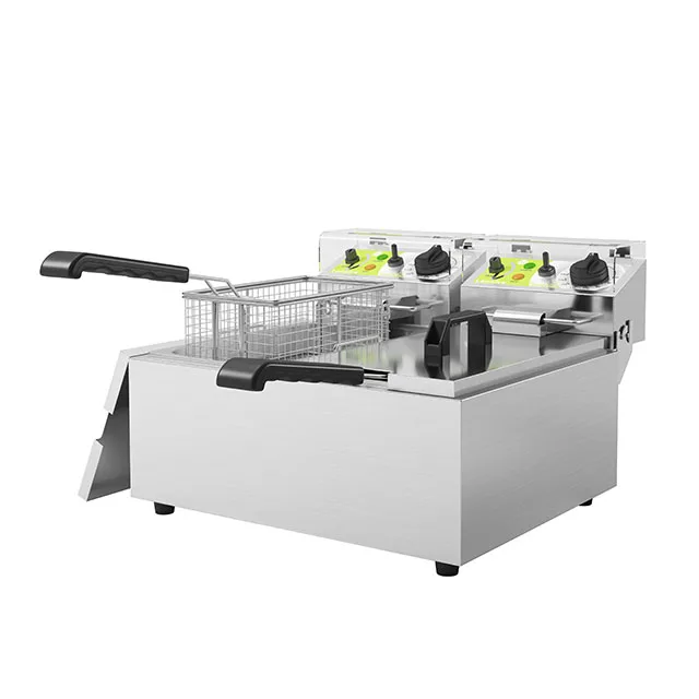 High power automatic stainless steel deep fryers commercial restaurant equipment