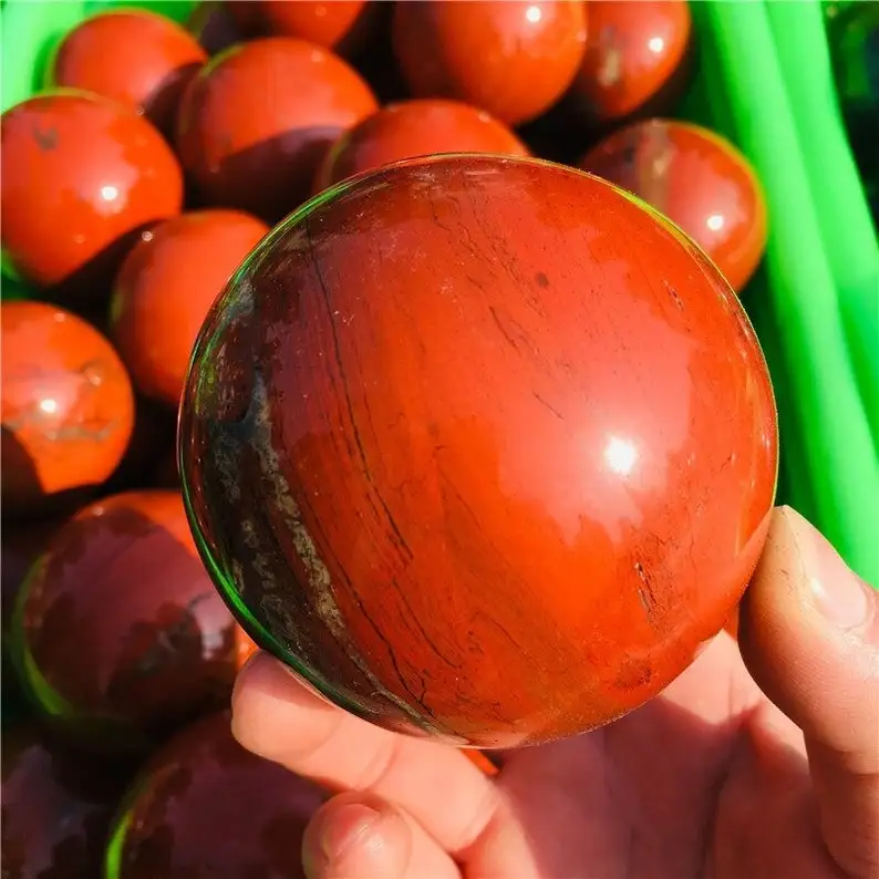 BEAUTIFUL RED JASPER CRYSTAL SPHERE BALLS / RED JASPER AGATE SPHERE / PREMIUM POLISHED QUARTZ RED JASPER HEALING CHAKRA SPHERES