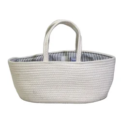 Best selling belly basket High Quality  small cotton rope baby diaper organizer with removeable divider basket