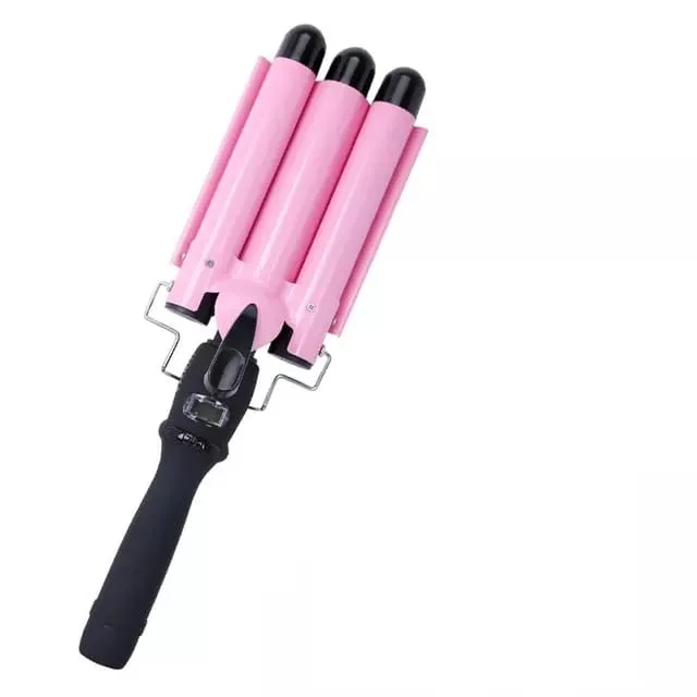 2021 Hot Selling Wholesale OEM Direct Manufacturer Three Barrel Hair Waver Straightener Curling Iron 360 Rotation Curlers LCD