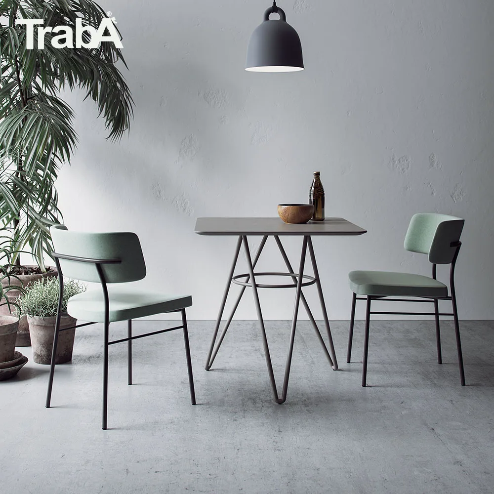 Best Quality Chair metal frame padded seat backrest fabric stackable