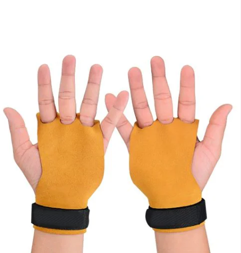 
Crossfit Grip Cow Leather Palm Protector 3 Finger Hole 