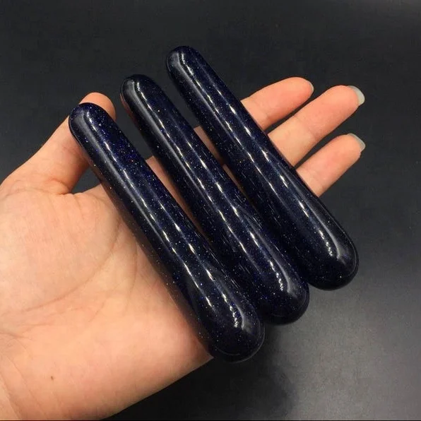 Blue Goldstone Smooth Massage Wand Crystal Healing Tool.jpg