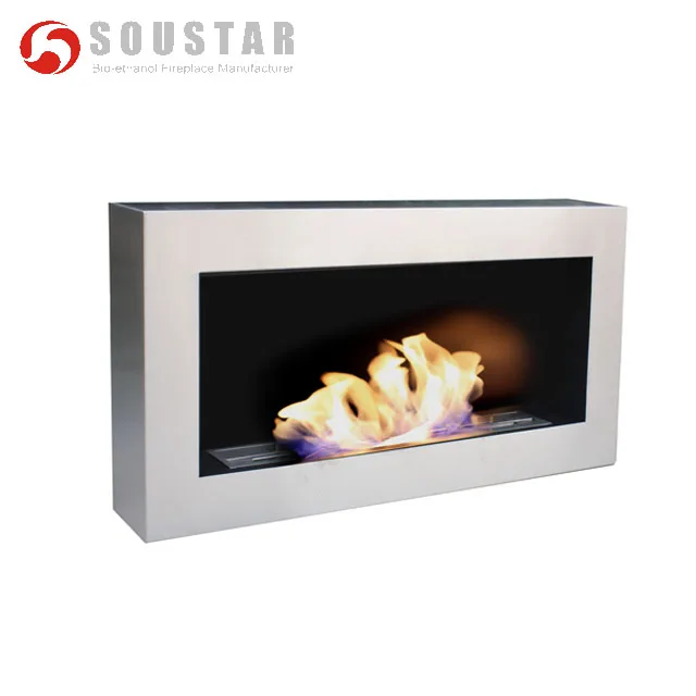 Stainless Steel Surface ,Wall Mounted ethanol Fireplace