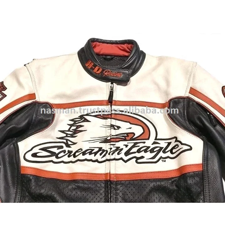  Винтажная кожаная мотоциклетная куртка HARLEY DAVIDSON Racing Специальный выпуск с оригинальным орлом из коровьей кожи 2021 американская