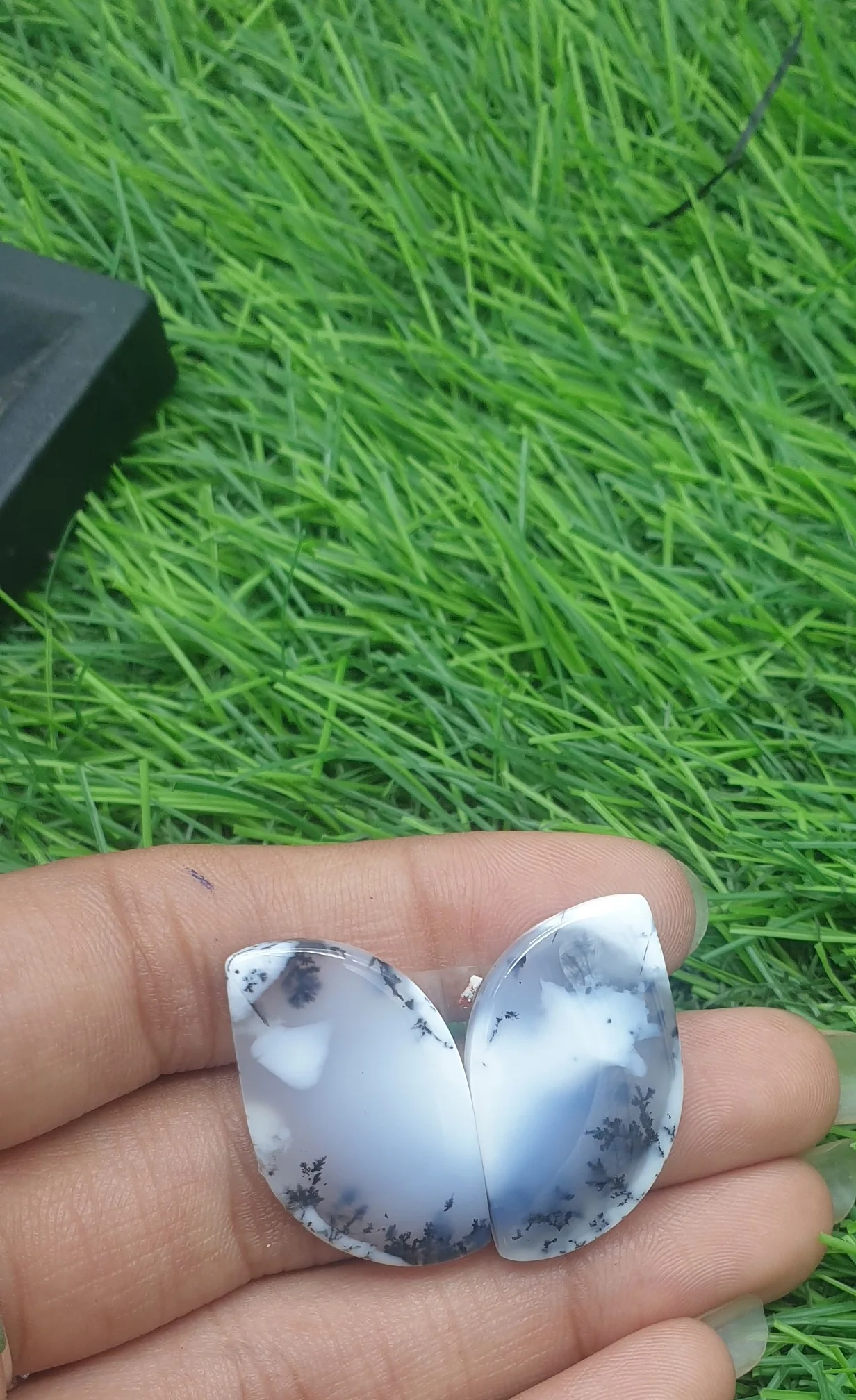Best Selling Natural Amazing Dendrite Opal Cabochon Pair Loose Gemstone
