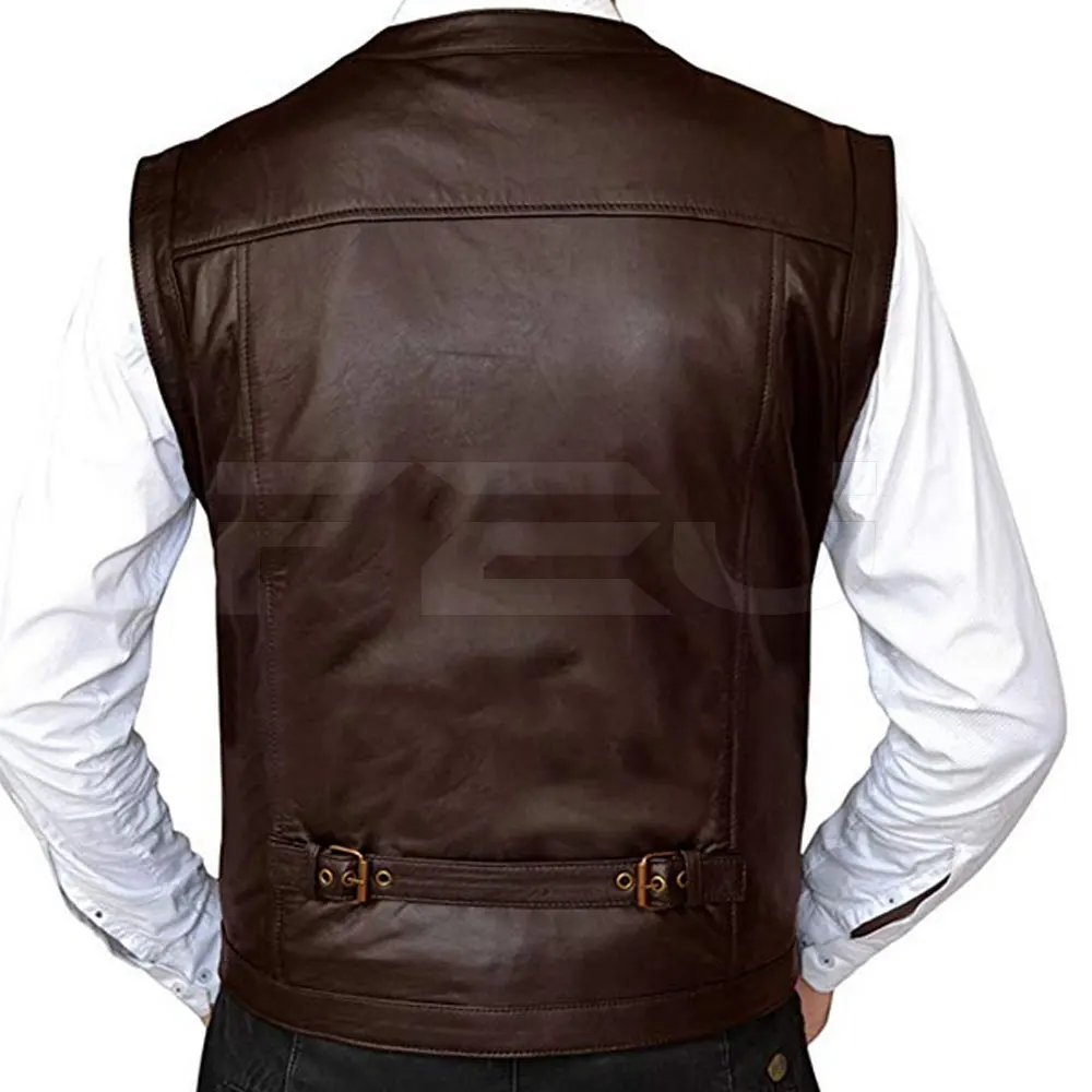 100% Genuine High Quality Leather Vest Custom Fitted Wholesale Leather Vest Accept OEM Casual Wear Regular Solid Pattern Vintage