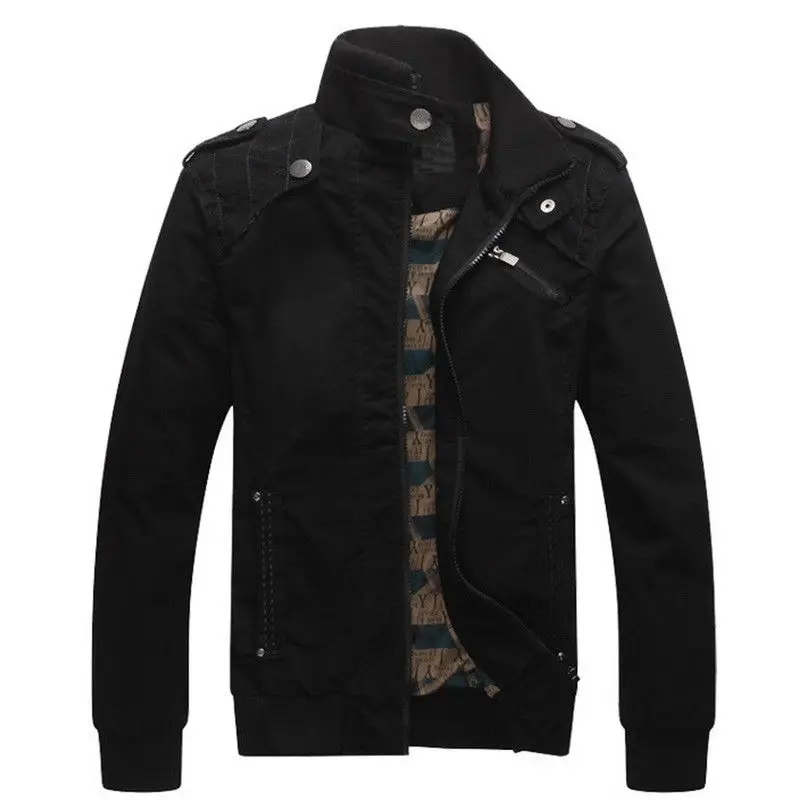 Куртка мужская зимняя с воротником-стойкой повседневная верхняя одежда в стиле милитари синий и хаки