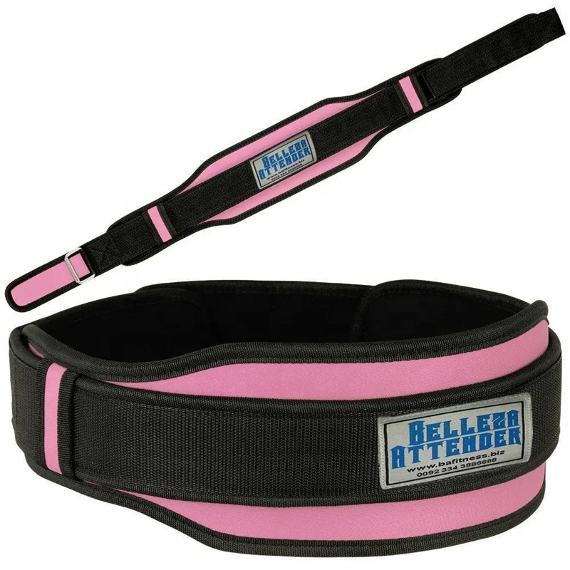 Neoprene Weight Lifting Belt Gym Fitness Wide Back Support Training women pink color belt