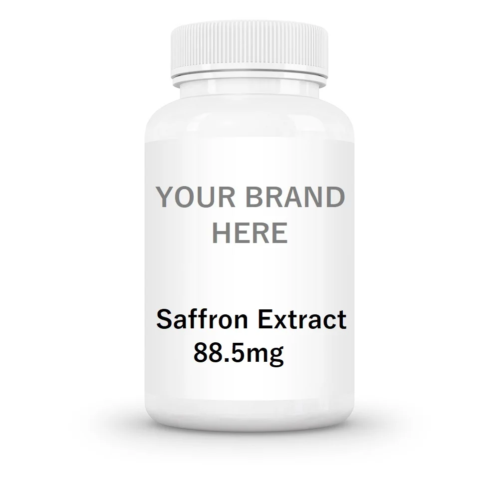 GMPc Saffron Capsules Bottle 60ct Private Label Dietary Supplement Saffron Extract 88.5mg