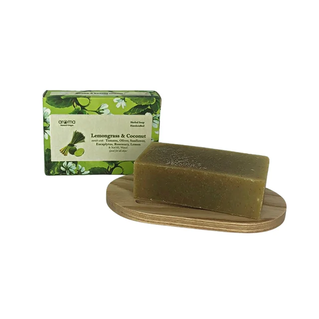 Natural handmade Soap Lemongrass Soap natural Anti Acne Bright Smooth Moisturizing Relax Antioxidant Youthful body scrub