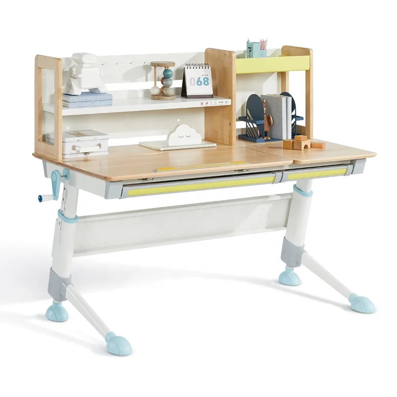 2m2kids Children Desk and Chair Set High Quality Solid Wood Adjustable Study Table for Kids Bedroom Furniture for Kindergarten