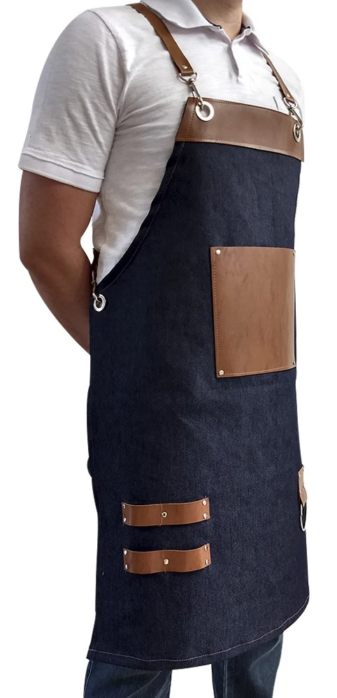 Top Quality Kitchen Aprons Multi Functional Work Apron with Custom Design Logo Cleaning Work Aprons