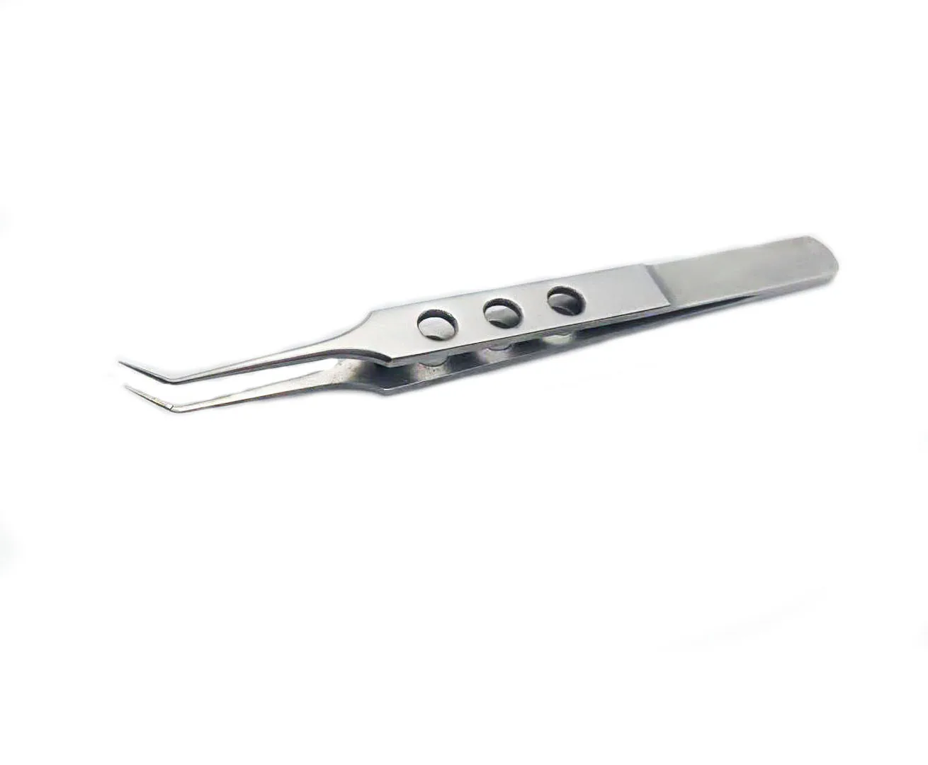Angled Tying surgical Forceps and Tweezer with circle cut design in it