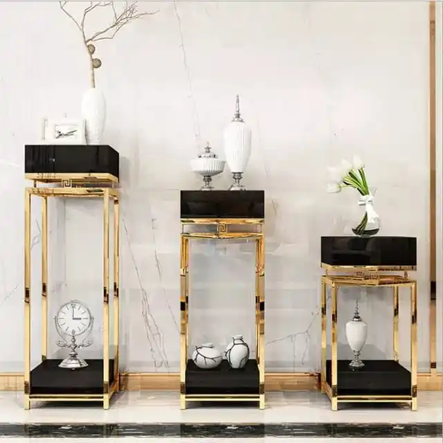 Wholesale Large & Small Steel Flower Stand Multi-Application Floor Shelf for Garden Home Nursery Wedding Decor Plant Pot
