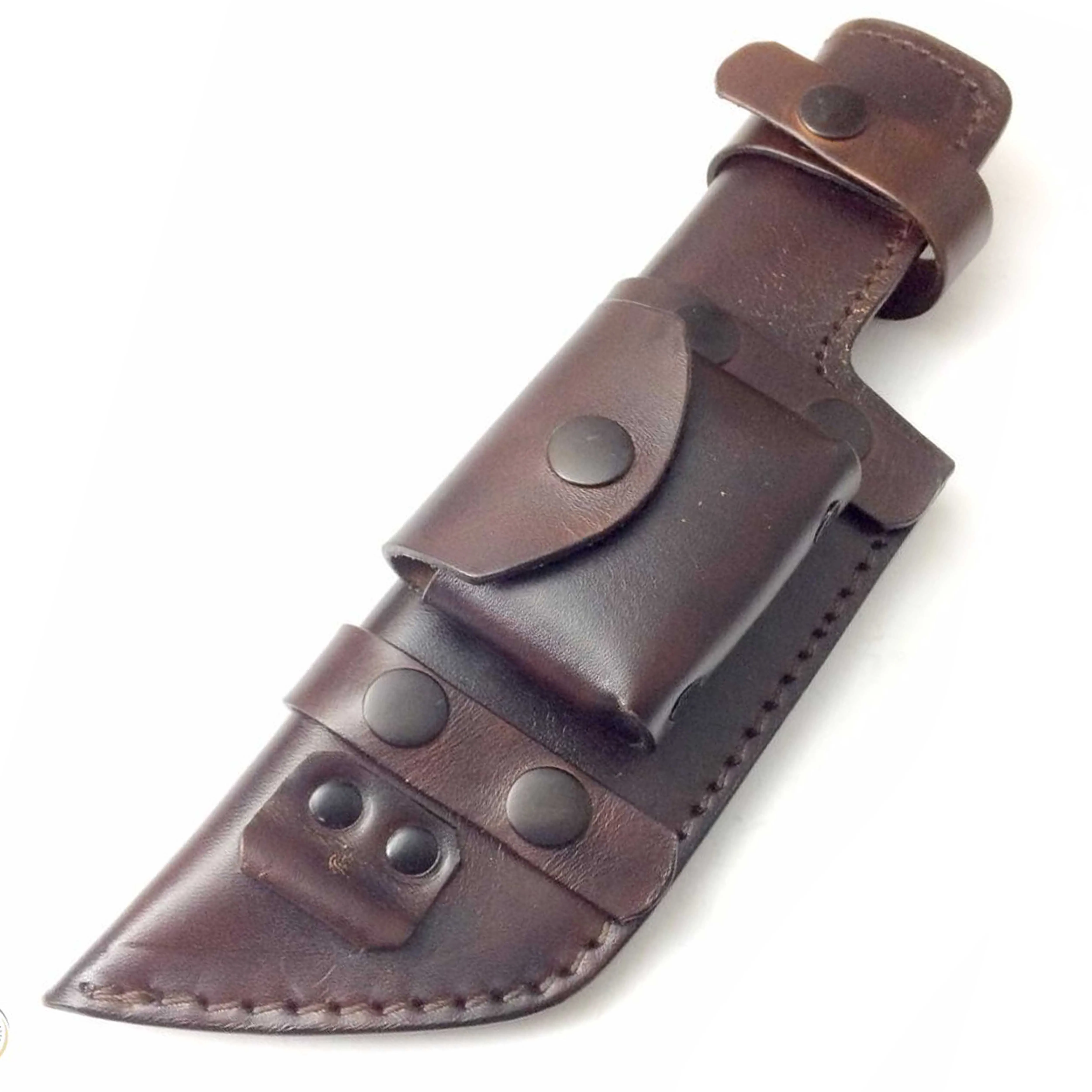 Low Price Factory Product 2021 Hot Selling Rich Grain Leather Sheath for Left Hand Tracker Blade Knives