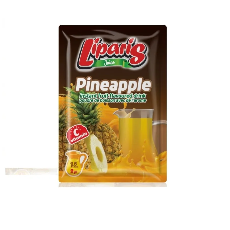 Instant Powder Juice Drink Fruit flavored sweet Taste in Sachet packaging style 9gr for 1.5L