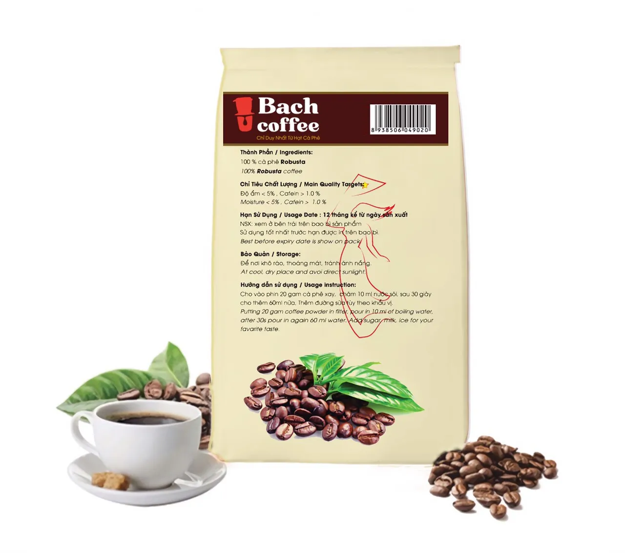 Bach Coffee Manufacturer  Viet Nam  100% Peaberry - Culi Whole Bean Coffee / Medium Roast / OEM / Fair and Trade Direct