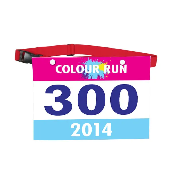 Wholesale promotional sports running waist belt logo printed triathlon marathon custom race number belt