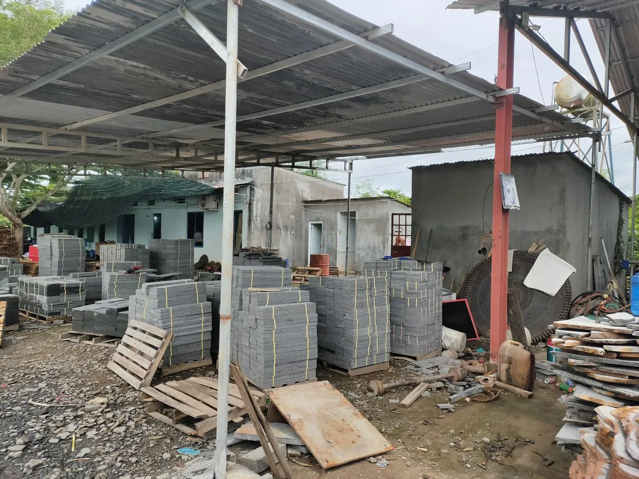 ELA Stone Tropical Midcentury rustic coastal Hotel Villa Apartment Building Park Courtyard Split blue stone from Vietnam