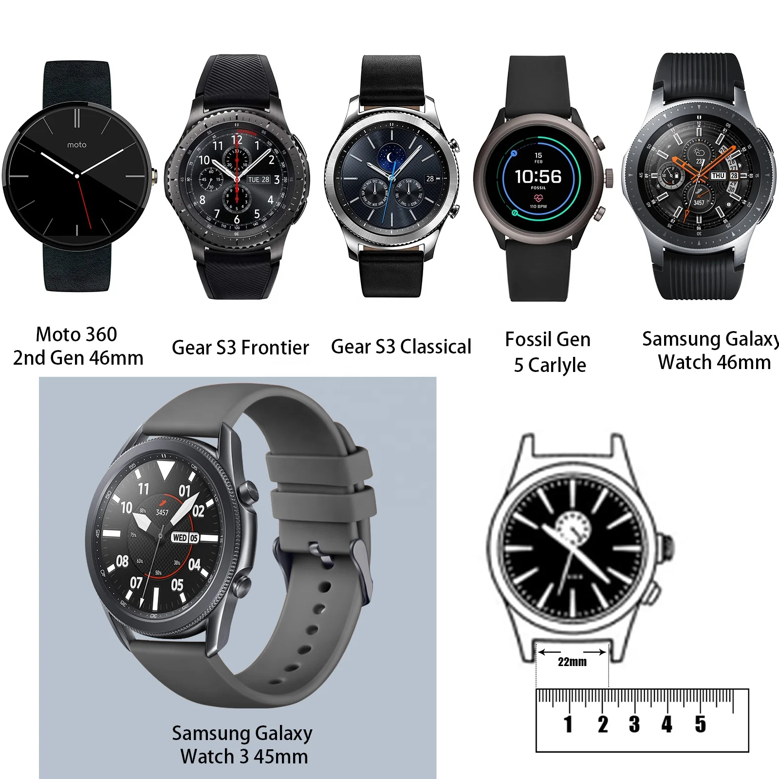 Adjustable Smart Wristband Custom Logo Watch Strap Luxury Style Waterproof Hand Watches Bands For Huawei Gt/Gt 2