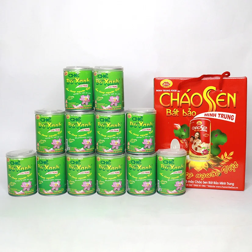 MINH TRUNG Vietnam Canned Food  instant Green bean gruel  - No preservative Green Bean Soup for sweet desserts