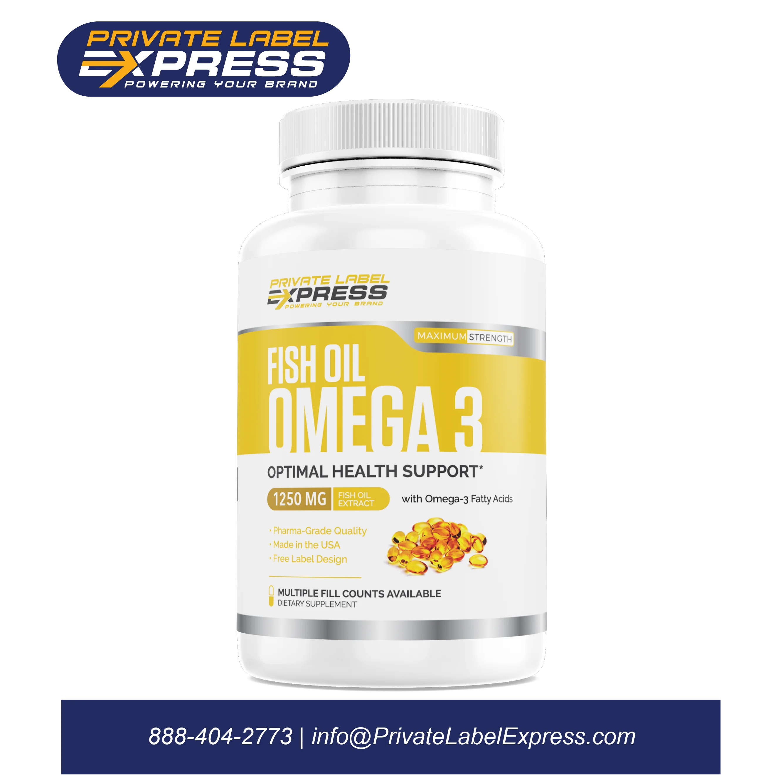 Fish Oil Omega 3 1250mg 40/30, 120 ct - Softgels