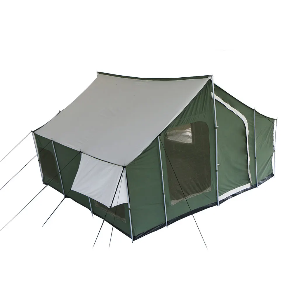 Cotton Canvas Bell Tents 4 Door for Sale / Outdoor waterproof double camping luxury safari tent Canvas bell camping Temp home