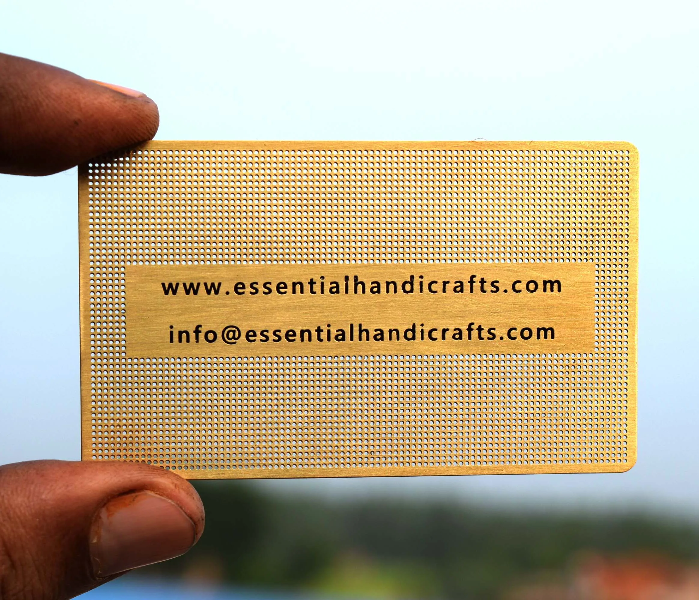 Hand Color Filled Metal Business Card Inlay work Gold finishing metal business cards business cards with logo