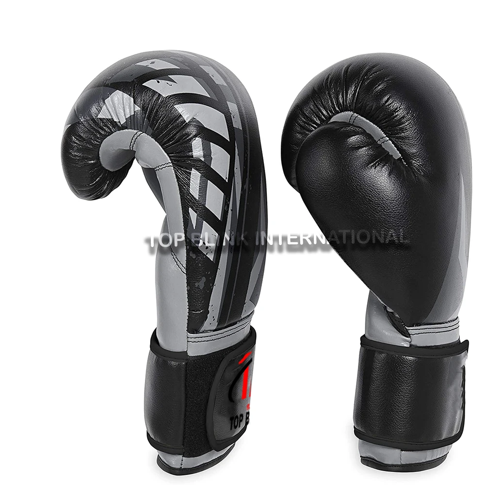 OEM Custom Logo Professional Boxing Gloves High Quty PU Leather for MMA Training 8oz Size Printed Pattern