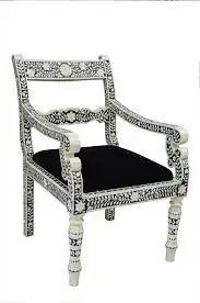 2021 best Indian Luxury wood handmade handicraft funiture chairs Bone Inlay Modern Furniture dinning chair bone inlay chairs