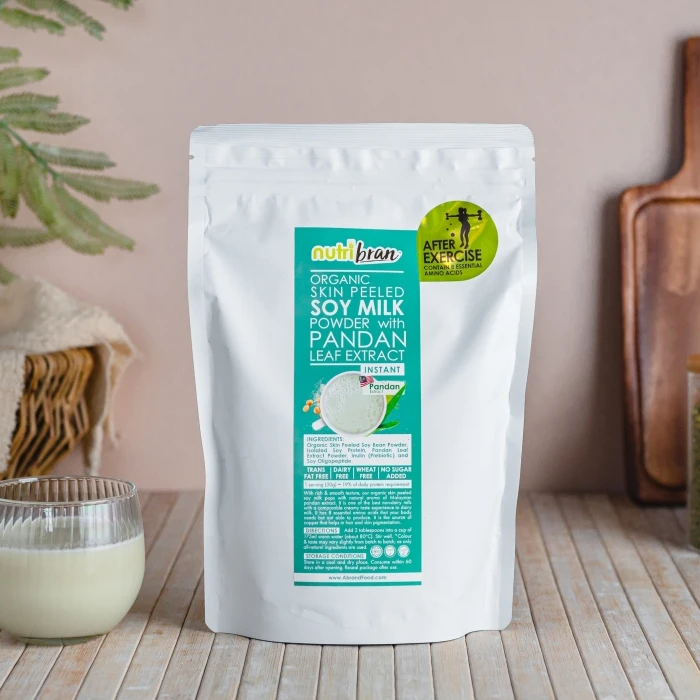 
High Quality NutriBran Organic Skin-Peeled Soy Peptide Drink with Pandan Leaf extract for Quick Recovery After Exercise 