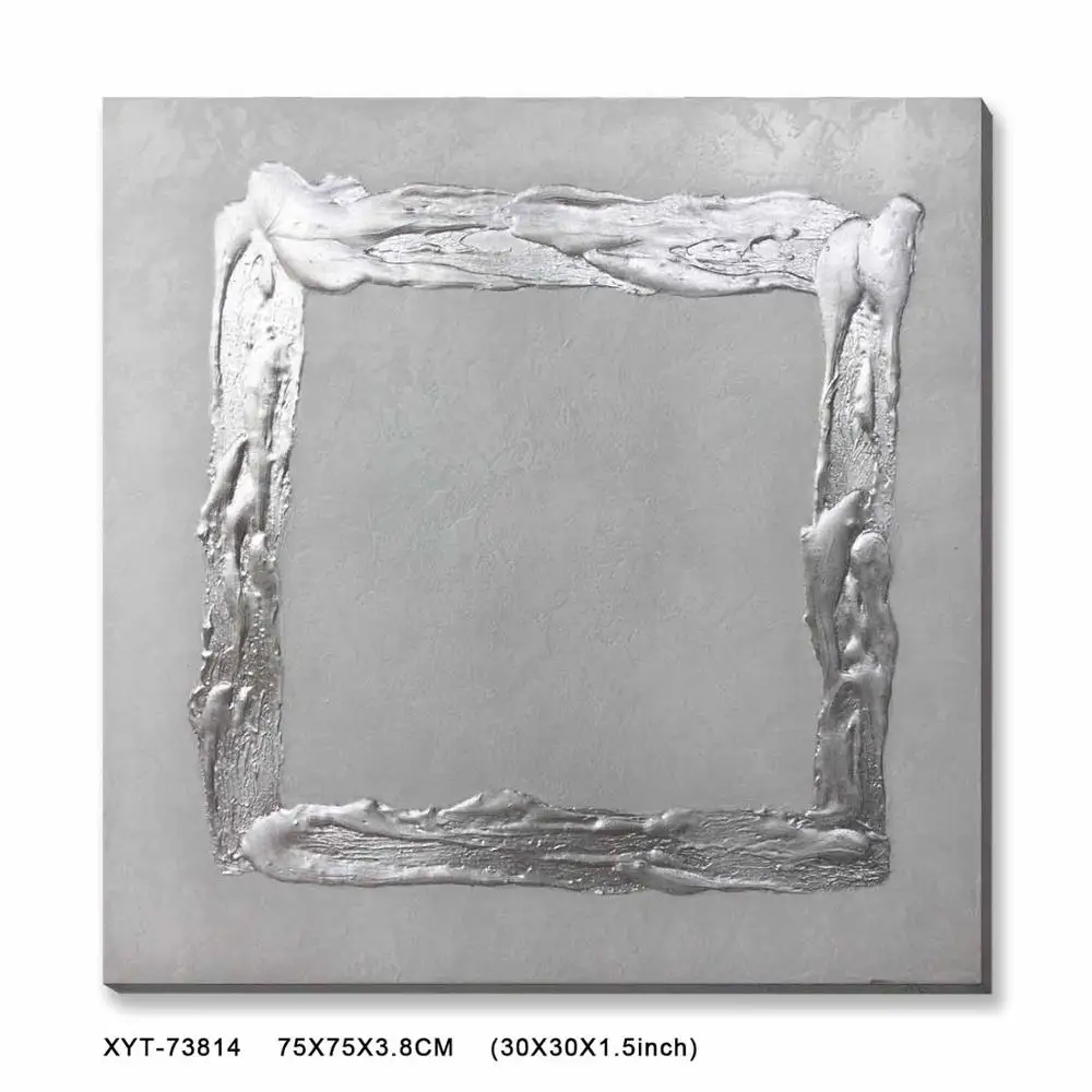 Canvas Sliver Ring Handpainted Foil Stretched Oil Painting Art On Canvas Modern Abstract