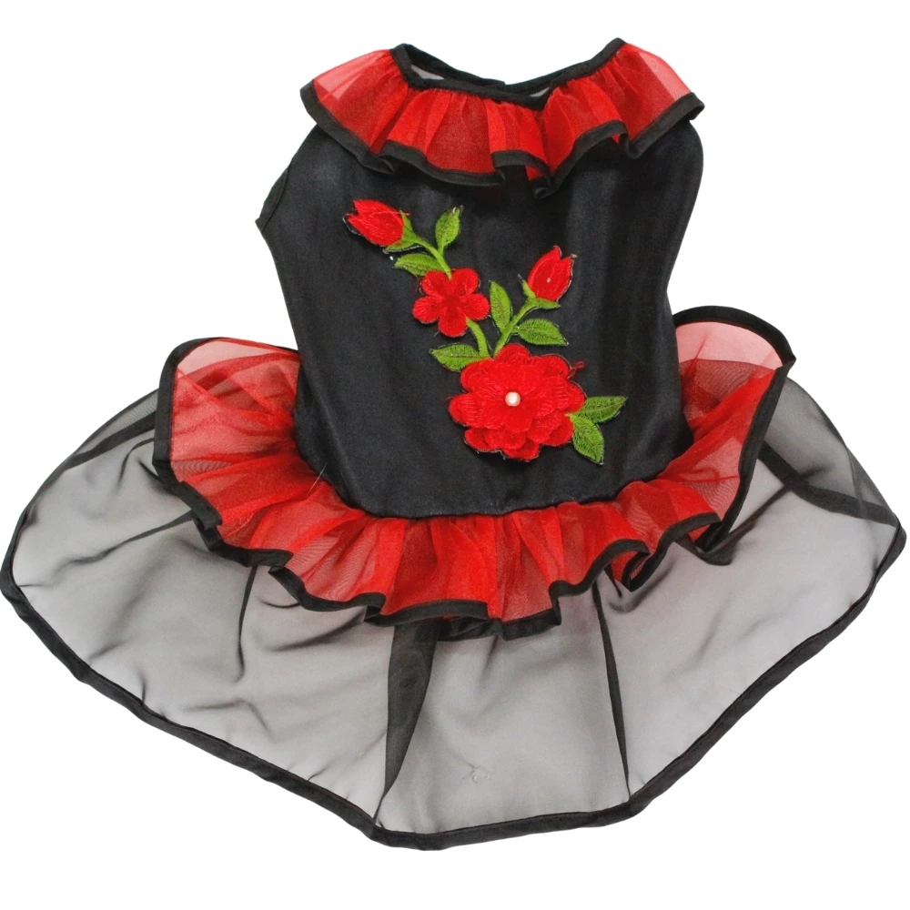 New Design 2021 Chiffon Pleated Round Neck Dress For Pet Dogs Apparel (Small Size)