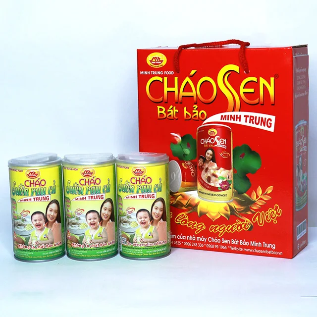 Canned instant Pork Rib and vegetables porridge  from Vietnam - No preservative