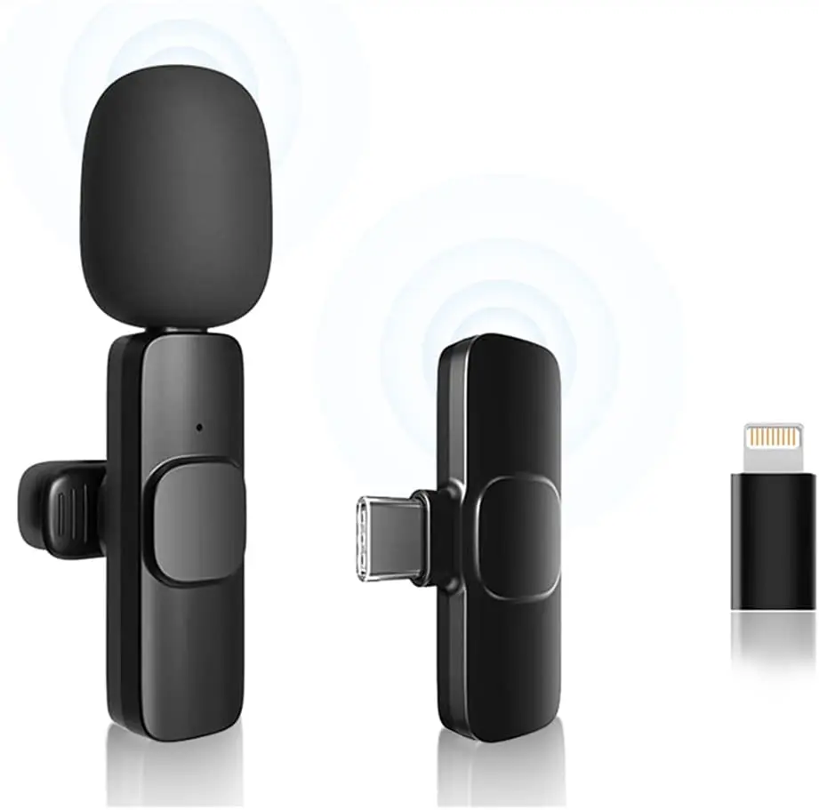 Беспроводной микрофон USB C, портативный мини-микрофон петличный типа C для прямой трансляции сотовых телефонов