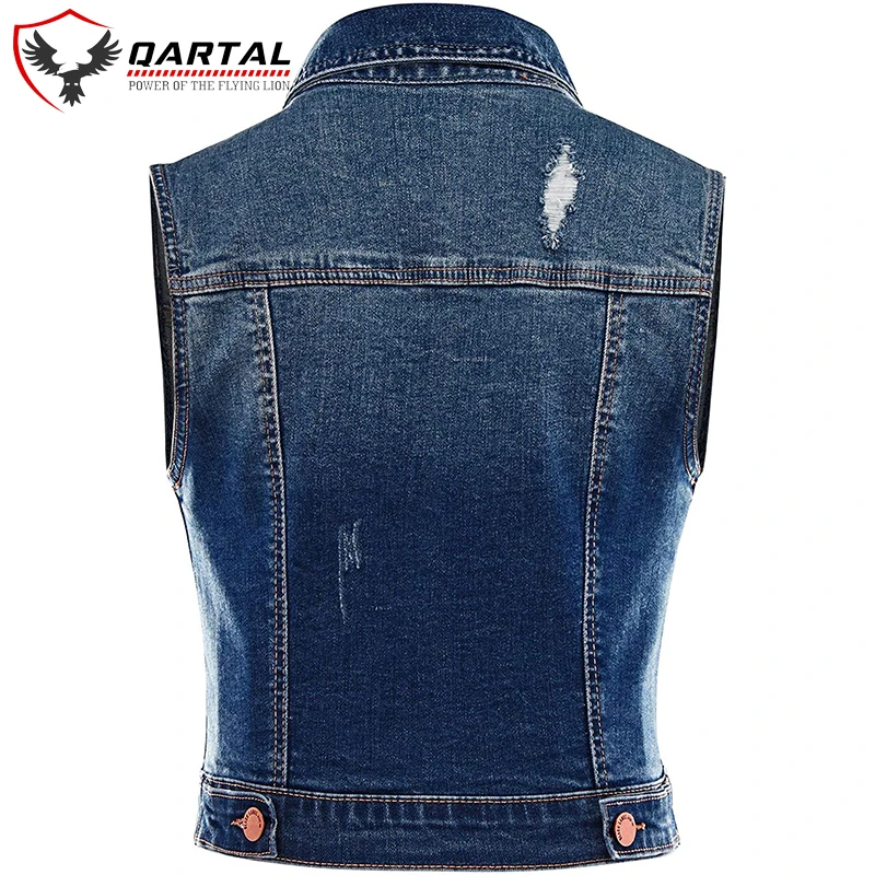 Sleeveless Ripped Denim Jacket For Women Best Wholesale Customized Logo And Design Jean Jacket For Women 2022 Jeans Vest Coat